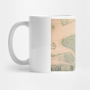 Antique Map of New York City, Harbor and the Hudson River Mug